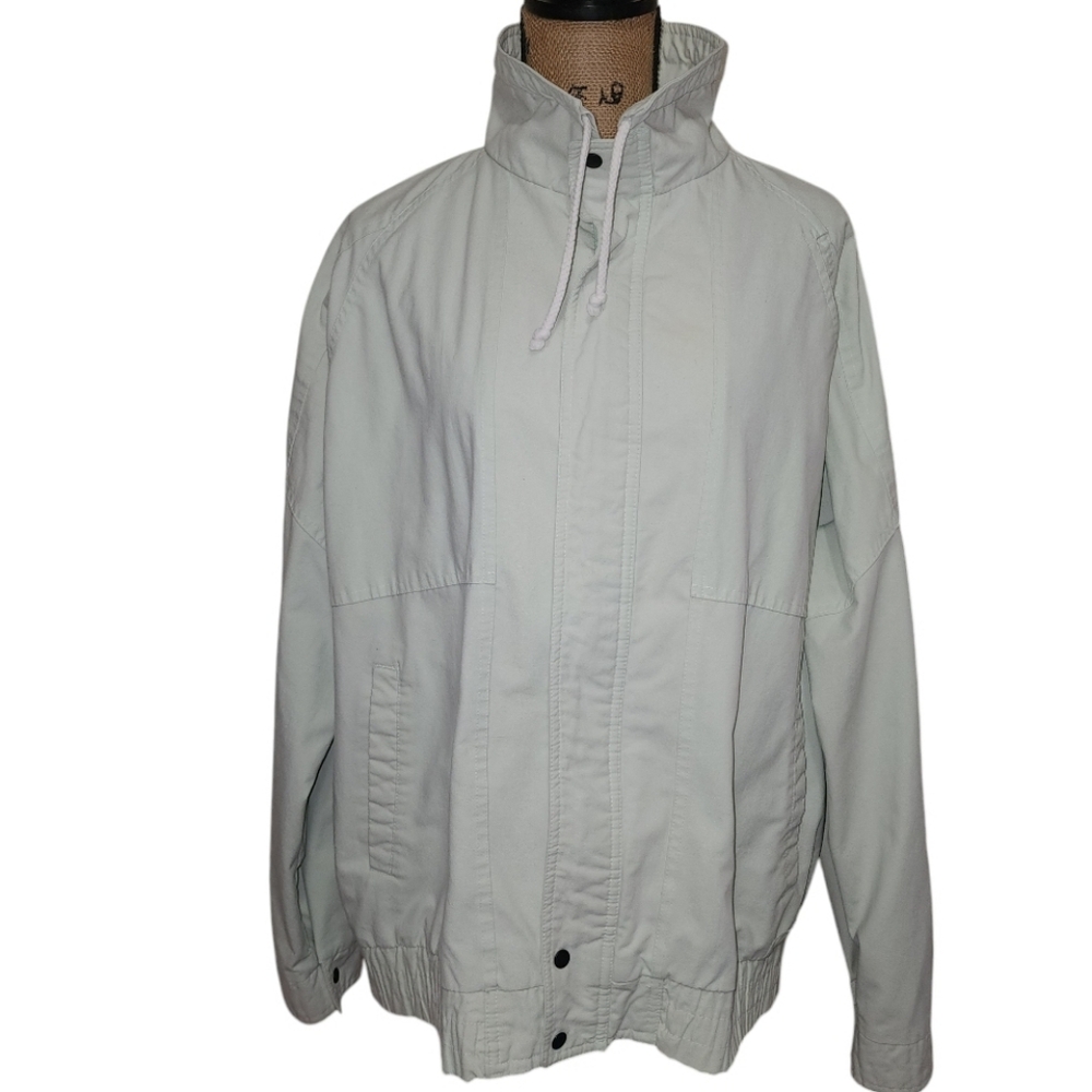 Vintage 1980s Oakton LTD Men’s XLARGE TALL Lined Full Zip Green Jacket Normcore